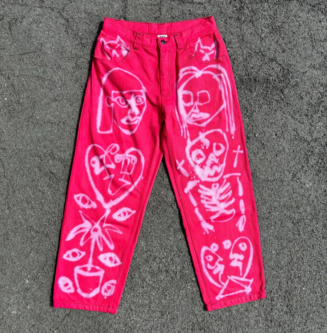 1/1 custom denim pink/red (multiple sizes)