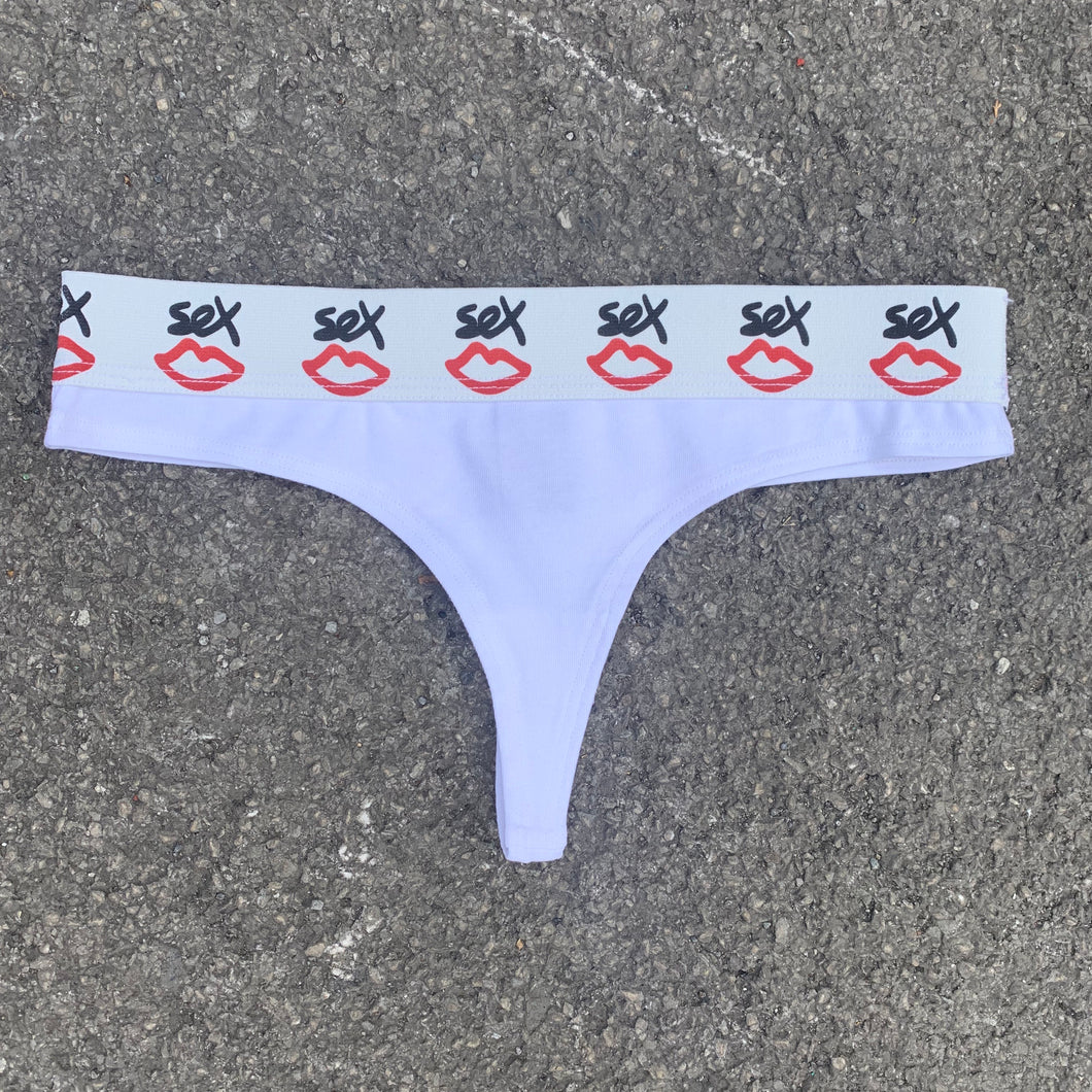 sex logo thong white